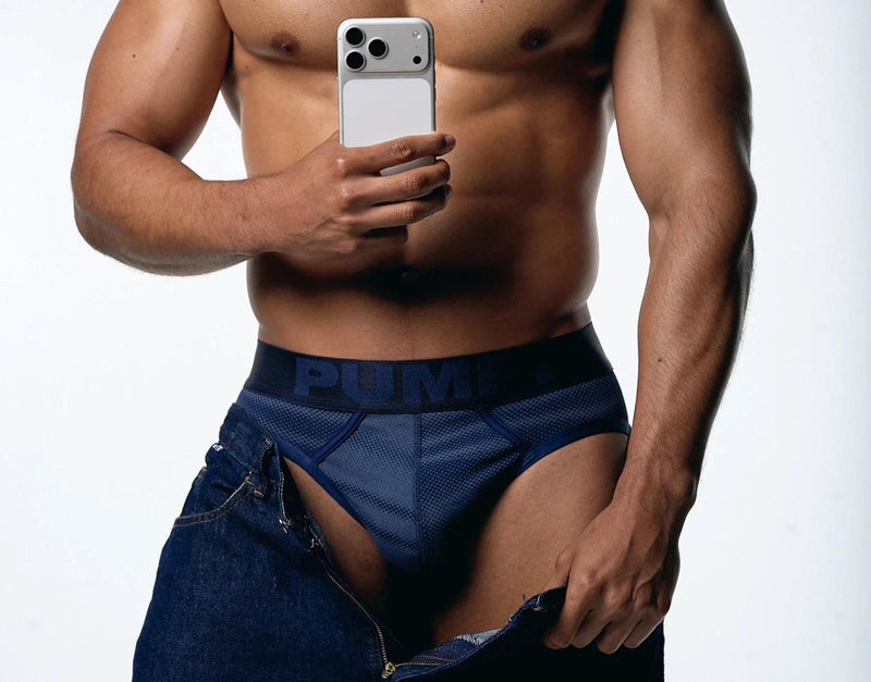 PUMP! Indigo Blue Brief With Woven Back Jacron Cotton Briefs 12087 16