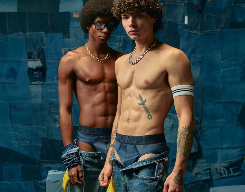 PUMP! Indigo Blue Brief With Woven Back Jacron Cotton Briefs 12087 16