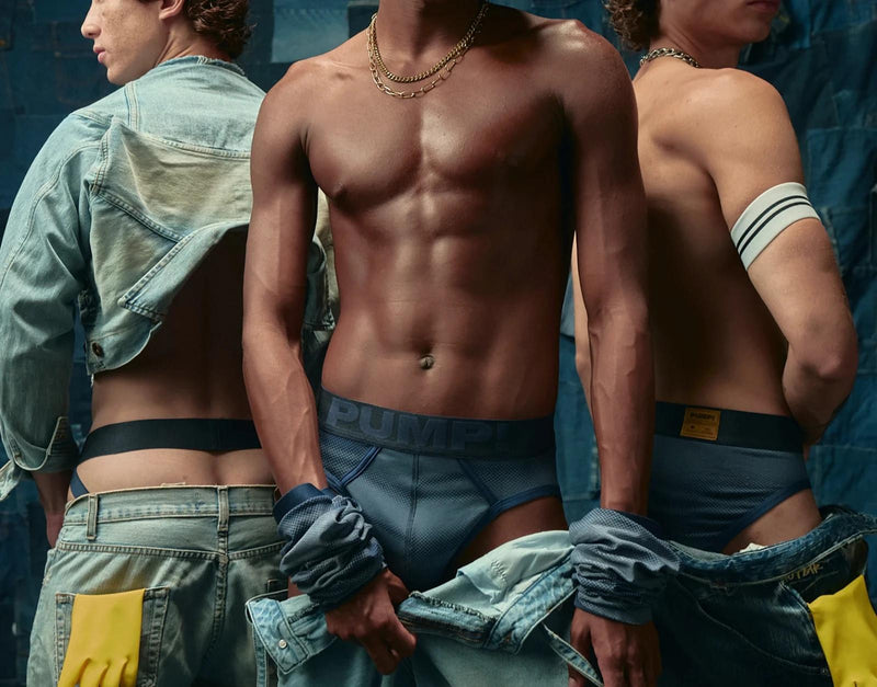 PUMP! Indigo Blue Brief With Woven Back Jacron Cotton Briefs 12087 16