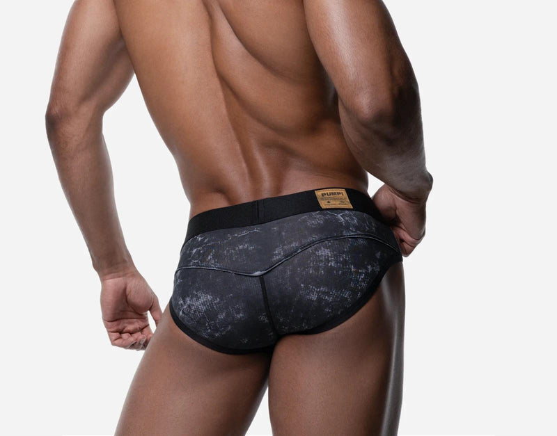 PUMP! Black Washed Cotton Brief 12086 40