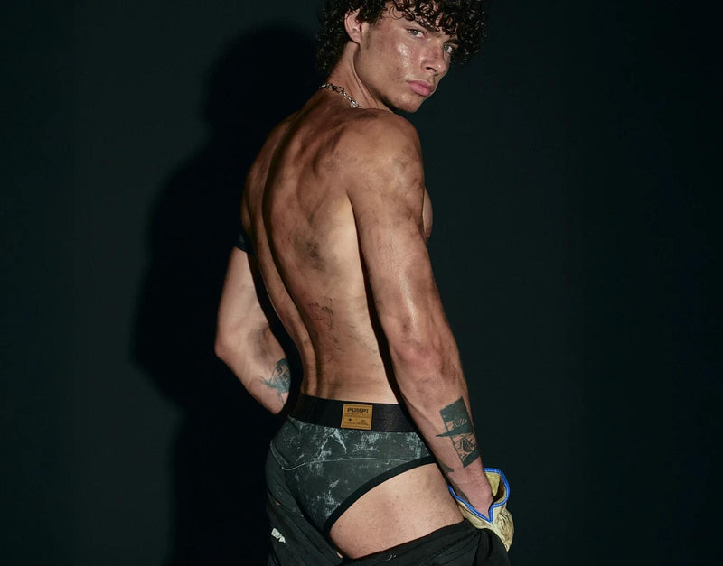 PUMP! Black Washed Cotton Brief 12086 40