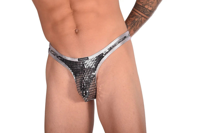 L Wojoer Sexy Silver Disco Thong 33933 5