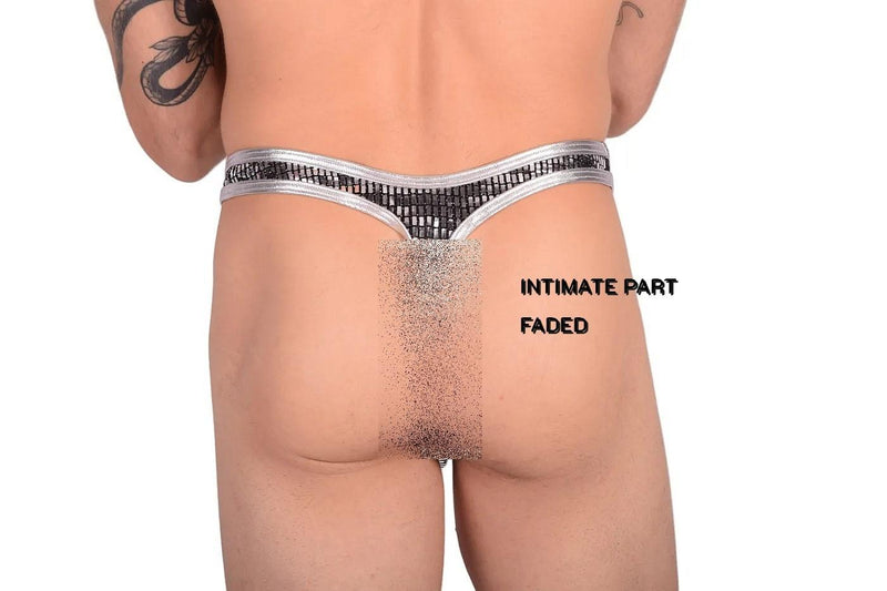 L Wojoer Sexy Silver Disco Thong 33933 5