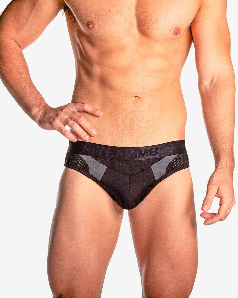2XL TEAMM8 Aerial Jockstrap Luxury & Classic Jock 4 - Way Stretch Mesh Pannel Black 55