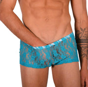 2XS/XS Smu Tanning Walking around sheer Turquoise C - Thru Mini Boxer MX19 340277