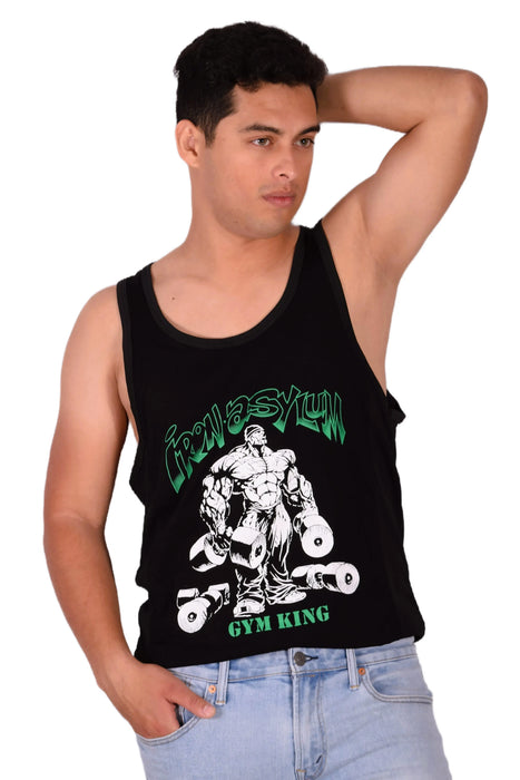 3XL SMU Gym King Tank Top Black and Green 33737 MX16