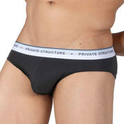 3pcs PRIVATE STRUCTURE Mini Briefs Ether Elements Trio Ash Grey Black 4395 1213