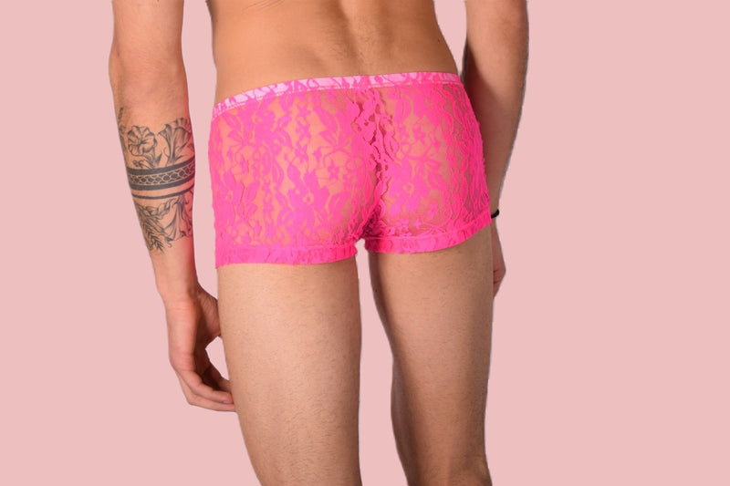 XS/S SMU Hipster Underwear Mini-Boxer Pink Lace 43116 MX12