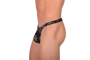 Medium Gregg Homme Thong Luxury Black Silver 3055B C22
