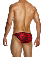 MODUS VIVENDI Low-Cut Briefs Leopard Mesh in Red 15414 104