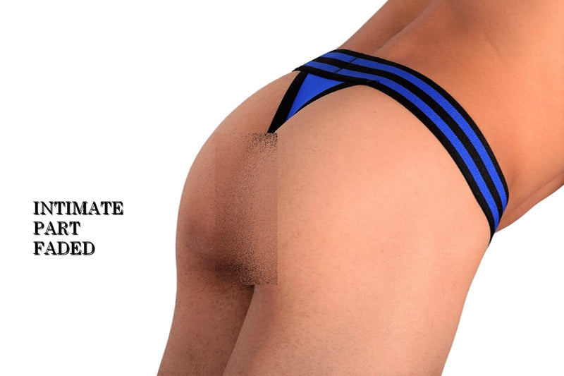 Small SMU Adjustable Leather Harness and a Thong Cell Block 13 Blue CH20