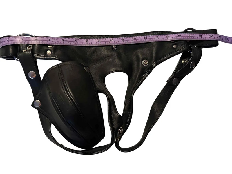 SMU Leather Jockstrap Removable Cod Piece Adjustable Waist 8981 CH23