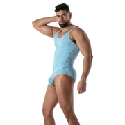 TOF PARIS Mon Amour Microfiber Tank Top Ultra-Soft in Blue 55