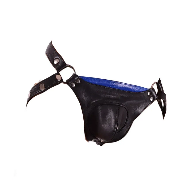 SMU Jock Spartacus Pouch Black and Blue Jockstrap 32'' To 36'' CH17