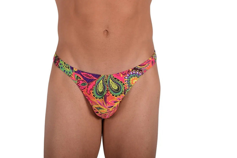 Large Vuthy Multicolor Design Thongs Swimwear LT1 9914
