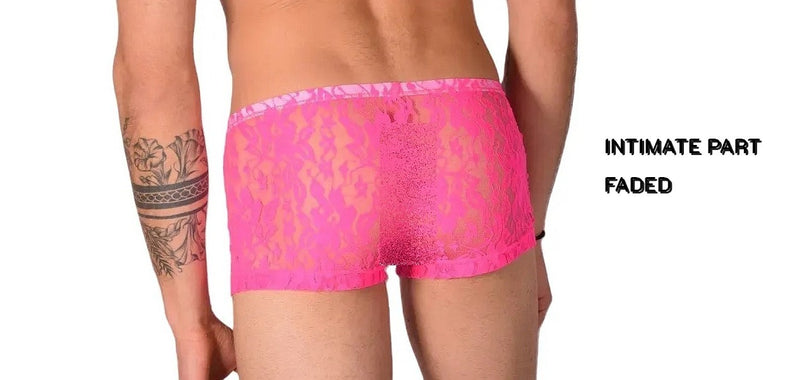 XS SMU Hipster Underwear Mini-Boxer Pink Lace 43116 MX12