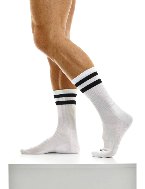 MODUS VIVENDI Short Soccer Socks Mid-Calf Cotton Socks in White XS2012-1 73