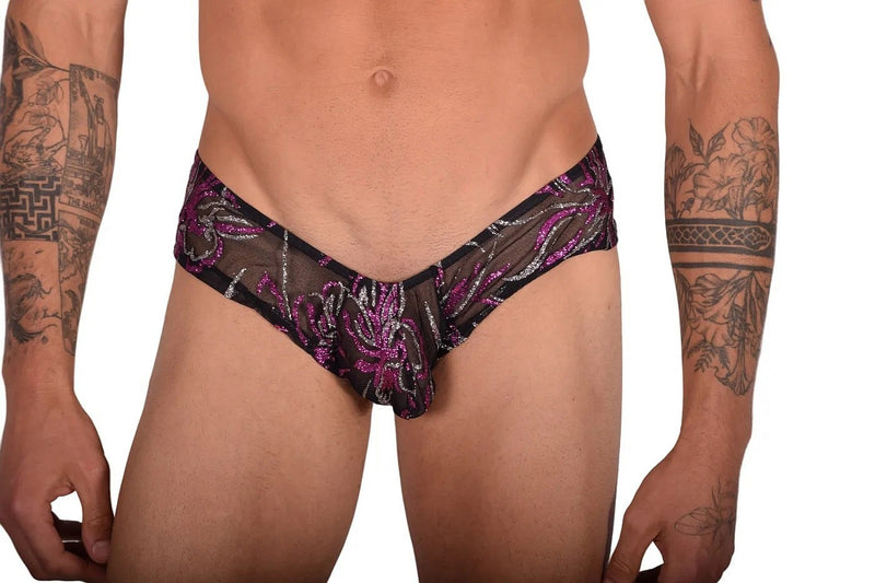 L SMU Cheeky C-Trough Boxer Brief  Brazilian Back Underwear Multi 9926 LT2