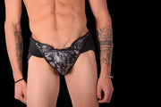 SMU Leather Camo Jockstrap Detach Waist Unsnap Pouch 34'' To 36'' CH14