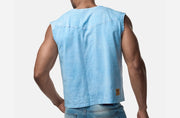 PUMP! Bubble Blue Boxy Tank Top Cotton Sleeveless 14027 8