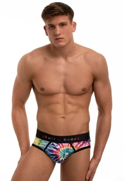XL SKULL & BONES Gay Pride Peek-A-Boo TIE DYE Open Back Wild Rainbow 8