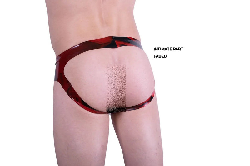XS POLYMORHE Mens Jock Top Quality Latex Jockstrap Red Marbled 82M 11