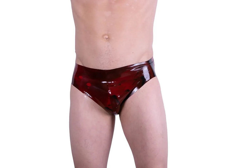 XS POLYMORHE Mens Jock Top Quality Latex Jockstrap Red Marbled 82M 11