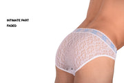 SMU Feminine Briefs See-Through Lace Fabric Blue WaistBand 65014 32