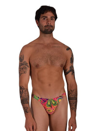 Large Vuthy Multicolor Design Thongs Swimwear LT1 9914