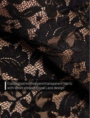Modus Vivendi Lace Floral LongSleeves Shirt Sheer Knitted Black 04151 B102