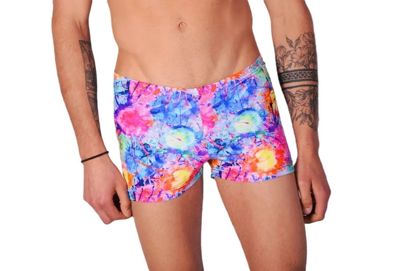 XS SMU Mens Swim Hipster Abstract Bright Colors 43147 MX12