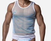 PUMP! Sailor Mesh Tank Top White Mesh Nylon Tanktop 14036 5