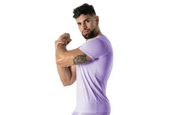 TOF PARIS T-Shirt Mon Amour Microfiber Lightweight V-Neck Shirts in Purple 56