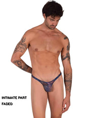 XL SMU Thong Flash Blue Sheer Design 9947 LT3