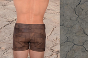 Small SMU Leather Mini Shorts 30'' Waist 8427 CH1