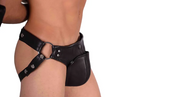 SMU Leather Jockstrap Removable Cod Piece Adjustable Waist 8981 CH23