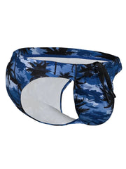 ErgoWear Swimwear Feel SW Bikini Swim Briefs in Dark Blue/Palms 1824 78