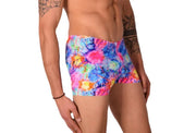XS SMU Mens Swim Hipster Abstract Bright Colors 43147 MX12