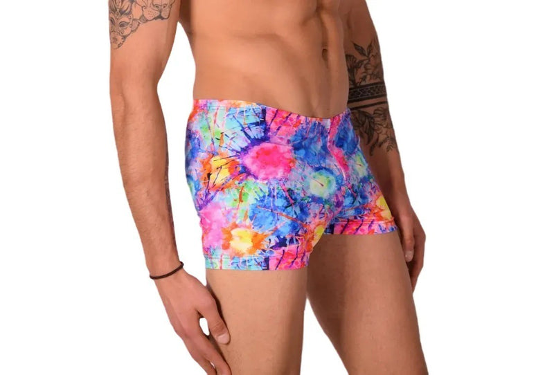 XS SMU Mens Swim Hipster Abstract Bright Colors 43147 MX12