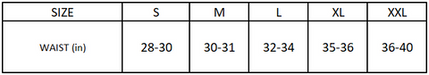 Sizing-chart for breedwell underwear