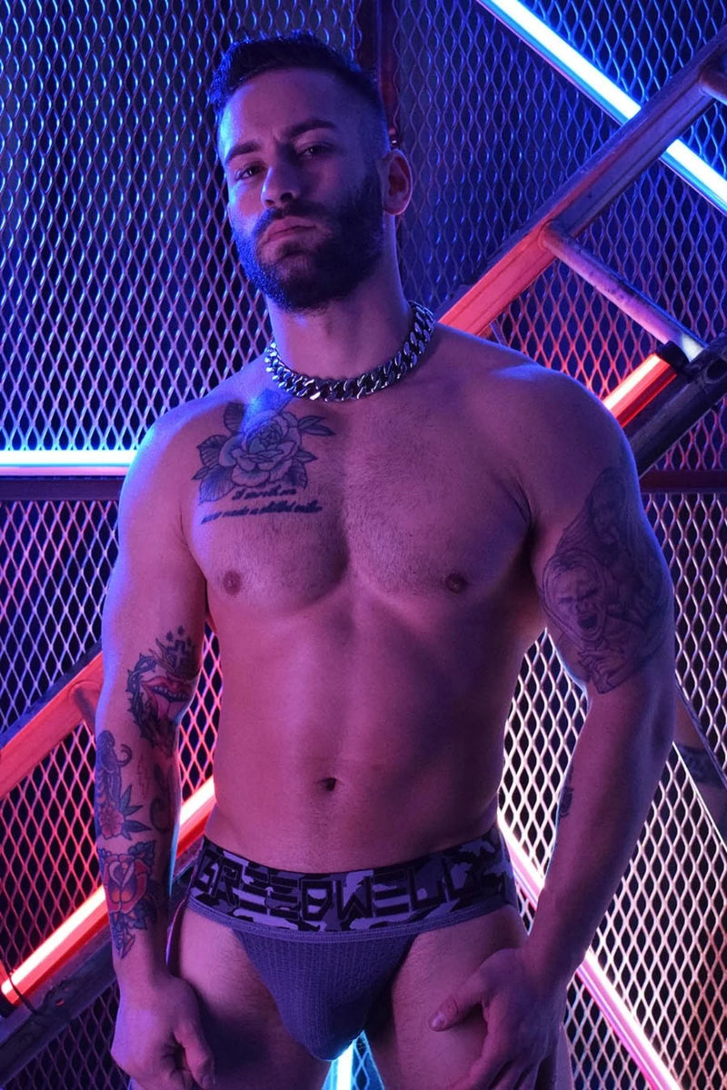 Jock BREEDWELL NEW-SCHOOL Classic Woven Jockstrap Camo-Grey 7