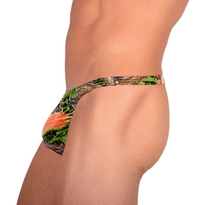 S SMU Sexy Wild Feathers Thong 33726 MX15