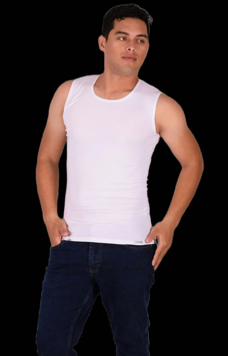 DOREANSE Tank Top Athletic Muscle Coton Classic White 2205 3