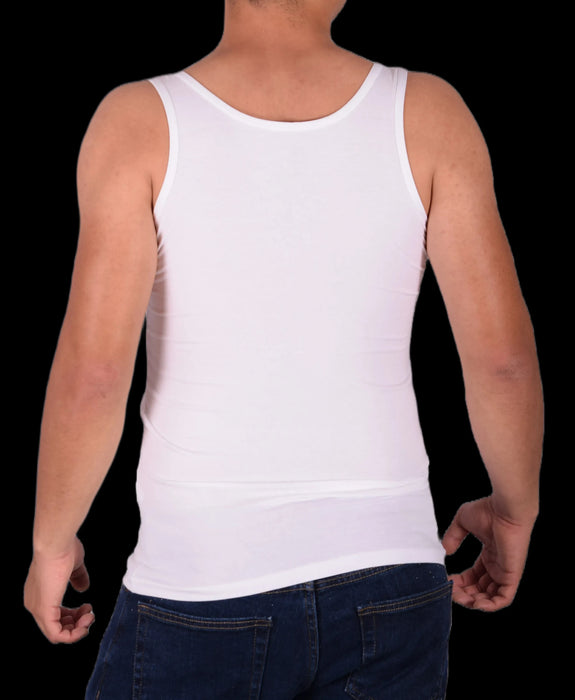 DOREANSE Tank Top Solid Muscle Narrow Neck Cotton White 2255 4A