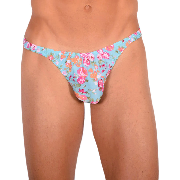 S SMU Sexy Floral Explosion Turquoise Thong 33669 MX15