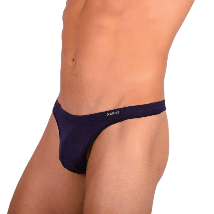 DOREANSE Mens Thongs Soft Cotton String Navy 1392 9