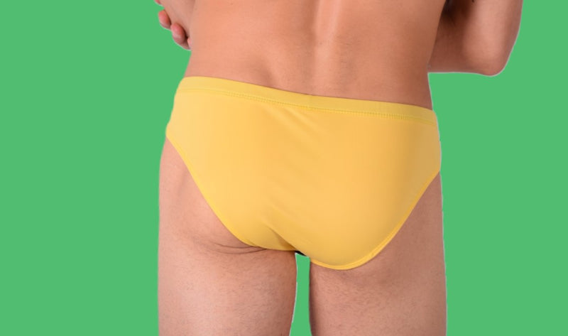 SMU Rave Peekaboo Removable Leather Pouch Brief Yellow H3BLK