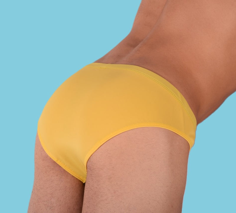 SMU Rave Peekaboo Removable Leather Pouch Brief Yellow H3BLK