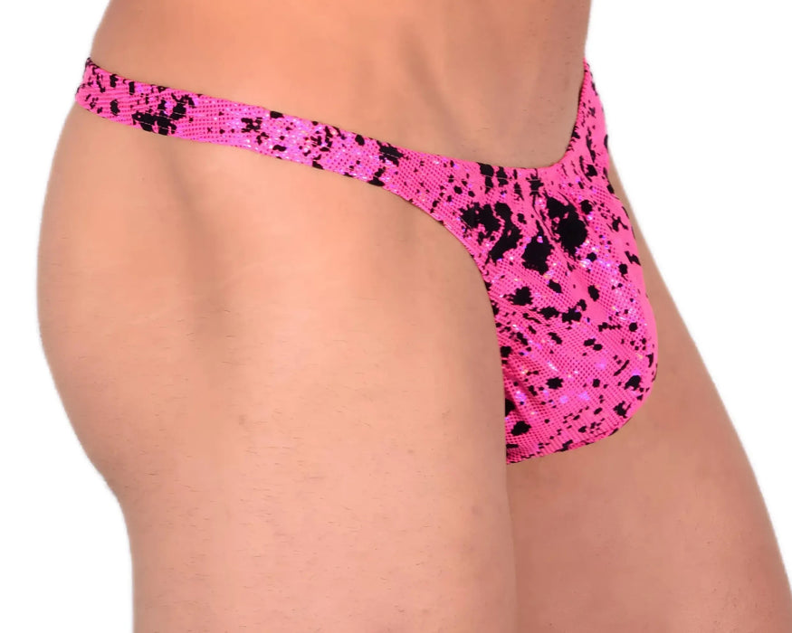 S SMU Sensual Party Pink/Black Thong 33525 MX13