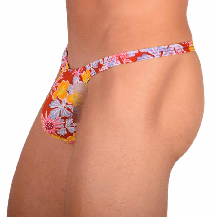 S SMU Sensual Floral Explosion Red Thong 33685 MX15